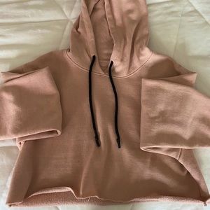 Cropped blush hoodie